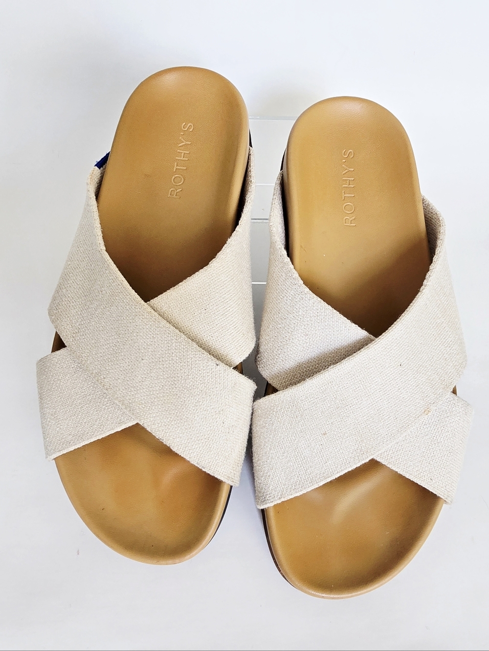 Rothy's The Weekend oat color slides sandals 8.5 - Picture 6 of 9